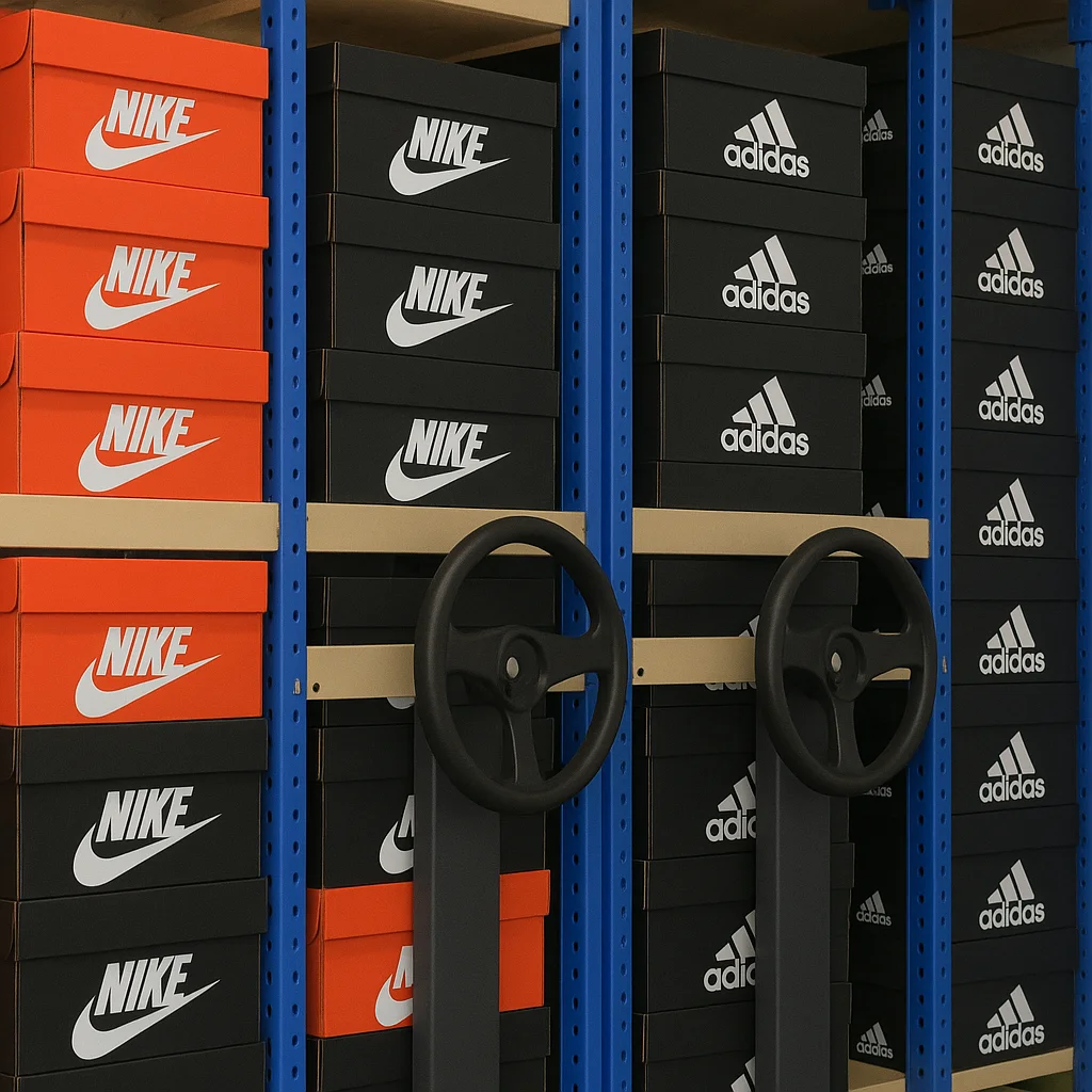Sneakers stored safely in Pledge warehouse